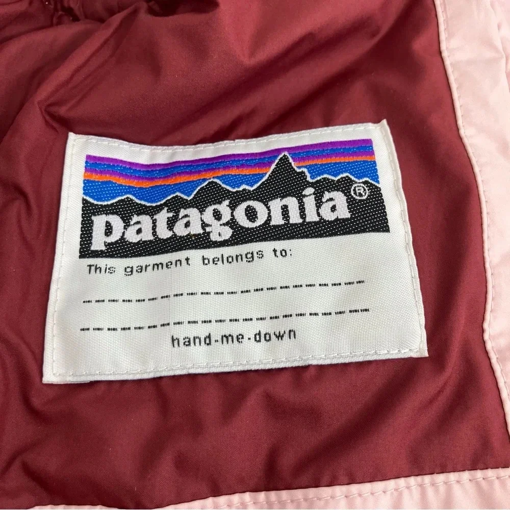 Patagonia baby puffer‎ vest pink and maroon colorblock size 6 months